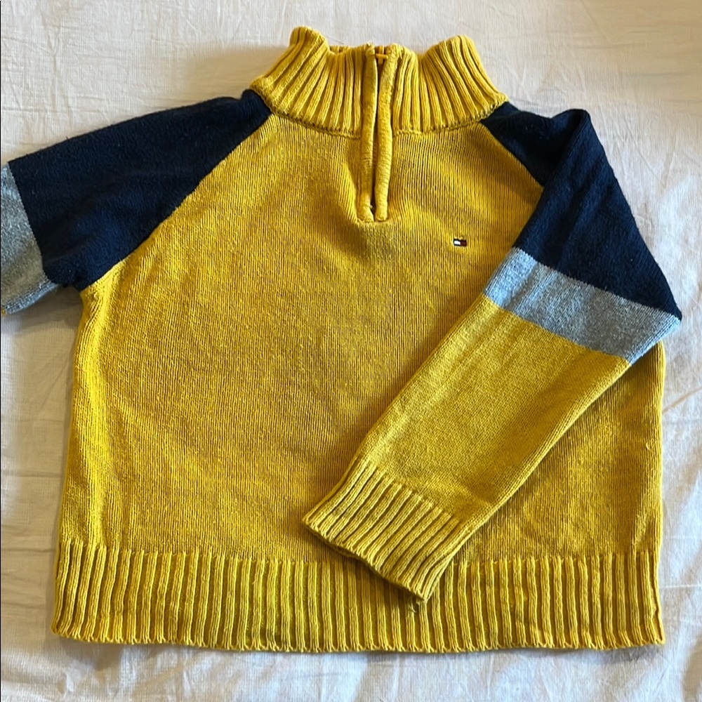 Tommy Hilfiger Yellow and Navy Sweater